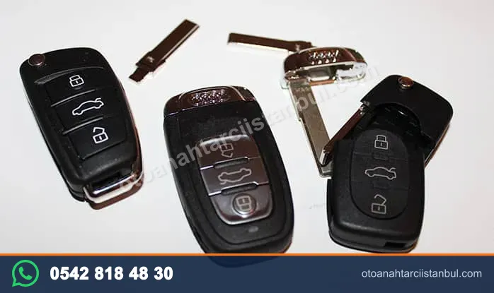 Audi logolu kumandalı araç anahtarları